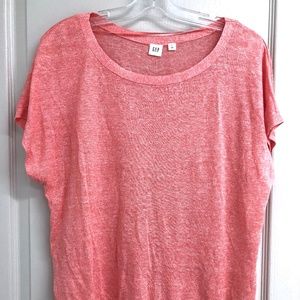 Gap women top fresh coral linen size L